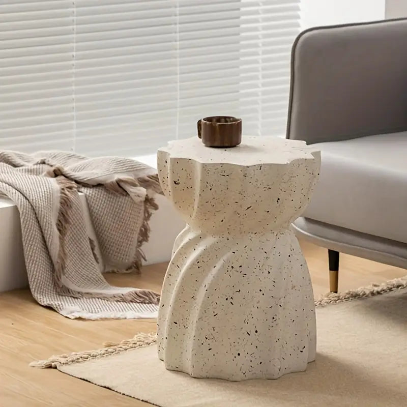 Ronde Keramische Bijzettafel – Moderne Design Hoektafel voor Woonkamer, Slaapkamer of Balkon