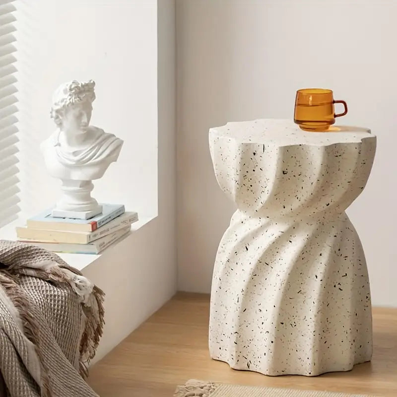 Ronde Keramische Bijzettafel – Moderne Design Hoektafel voor Woonkamer, Slaapkamer of Balkon