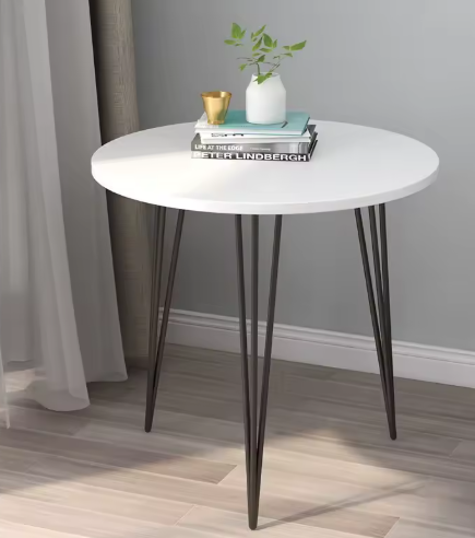 Ronde Design Bijzettafel – Minimalistische Tafel met Zwarte of Gouden Poten en Verschillende Diameters
