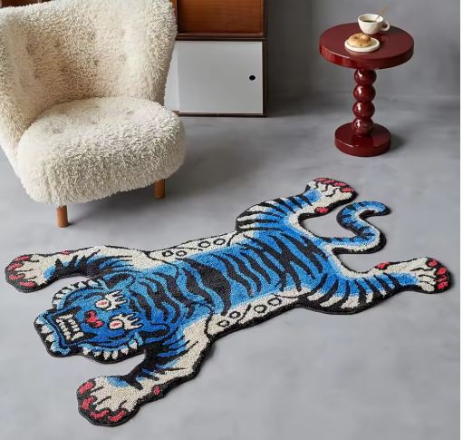 Luxury Signature Carpet 'modern Tiger' - Handmade Art Object for Modern Interiors