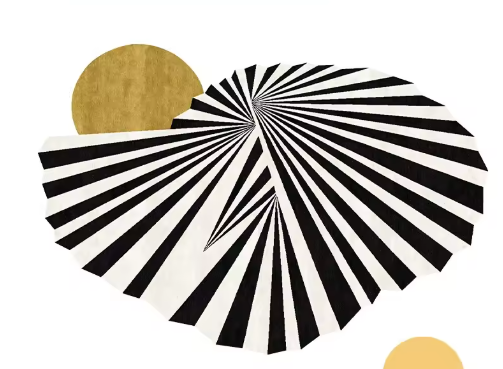 Modern Optical Art Designer Tapijt – Abstract Zwart-Wit | Luxe Statement Vloerkleed