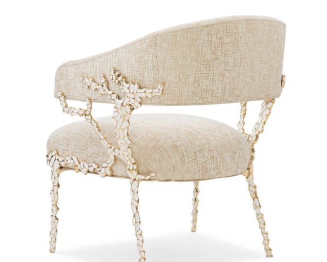 Exclusive Velvet Single Lounge Chair – Luxurious Brass Accents and Metal Frame, Premium Armchair for the Stylish Living Room