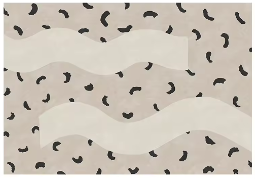 Design Tapijt met Zwarte Abstracte Print – Luxe Woonkamer Vloerkleed met Organische Golfpatronen