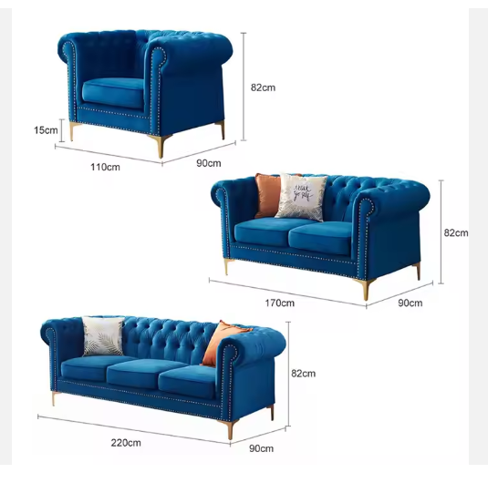 Moderne Chesterfield Zetel – Verkrijgbaar in Verschillende Kleuren en Formaten | Luxe Designbank