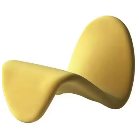 Functionele designstoel met esthetisch sculpturaal element en premium materialen
