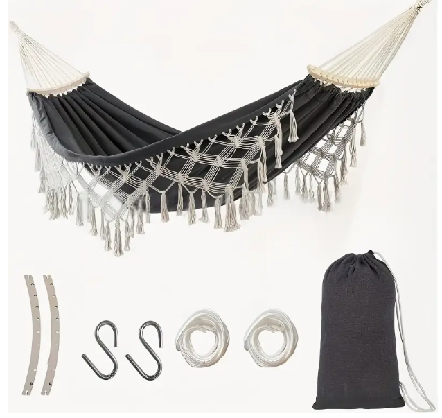 Luxe Braziliaanse Hangmat – Handgeweven Elegantie voor Binnen & Buiten