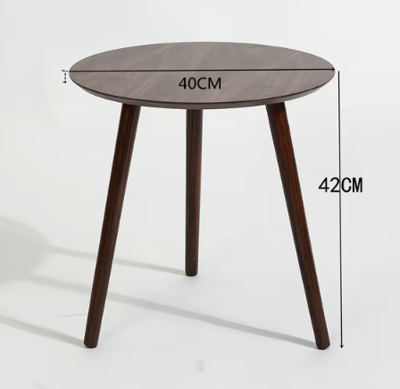 Ronde Grenen Houten Bijzettafel – Scandinavisch Design – Donkerbruin – Minimalistische Salontafel