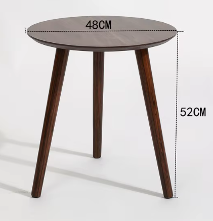 Ronde Grenen Houten Bijzettafel – Scandinavisch Design – Donkerbruin – Minimalistische Salontafel