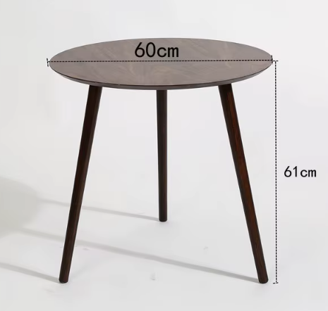 Ronde Grenen Houten Bijzettafel – Scandinavisch Design – Donkerbruin – Minimalistische Salontafel
