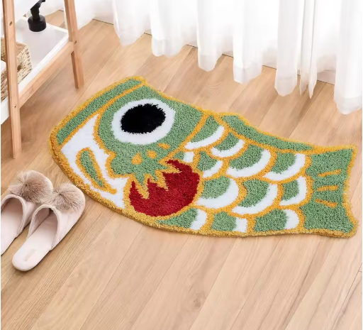 Exclusive Koi Rug – Luxury Hand Tufted Cashmere Look Japanese Style Carpet – Non-Slip & Absorbent