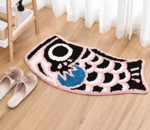 Exclusive Koi Rug – Luxury Hand Tufted Cashmere Look Japanese Style Carpet – Non-Slip & Absorbent