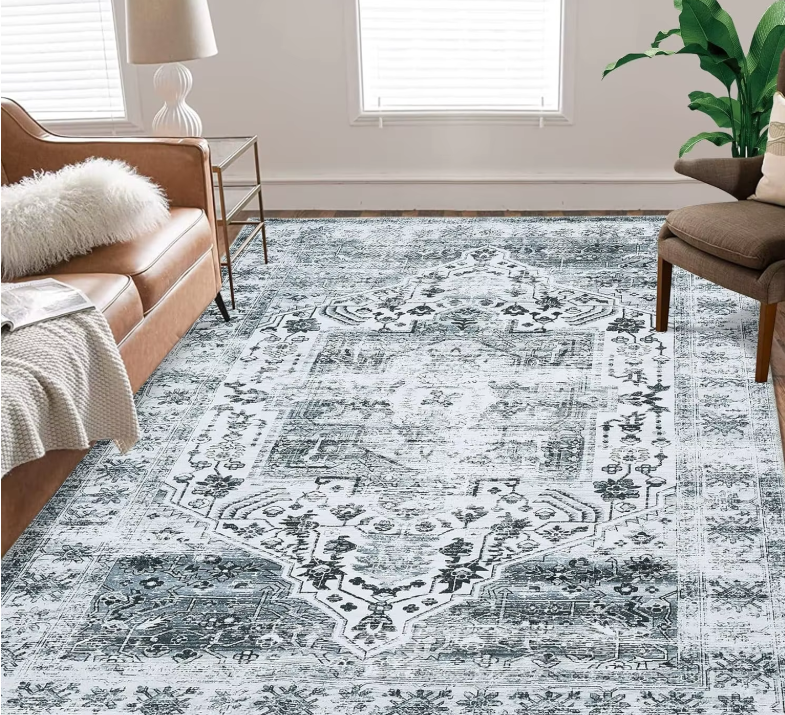 Vintage Vloerkleed 160x230 cm – Oosters Design – Zwart/wit