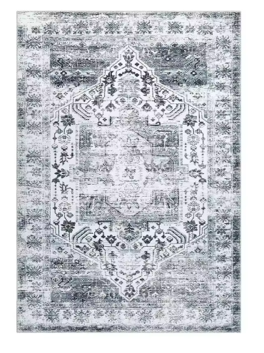 Vintage Vloerkleed 160x230 cm – Oosters Design – Zwart/wit