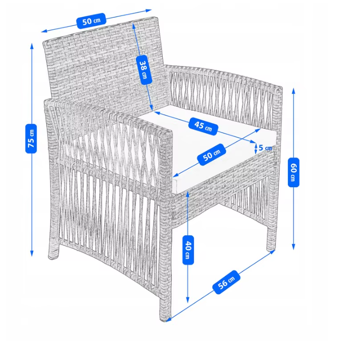 Luxe 4-delige Loungeset van Rotan – Tuinmeubelset met Tafel, Bank en Stoelen – Weerbestendig & Comfortabel