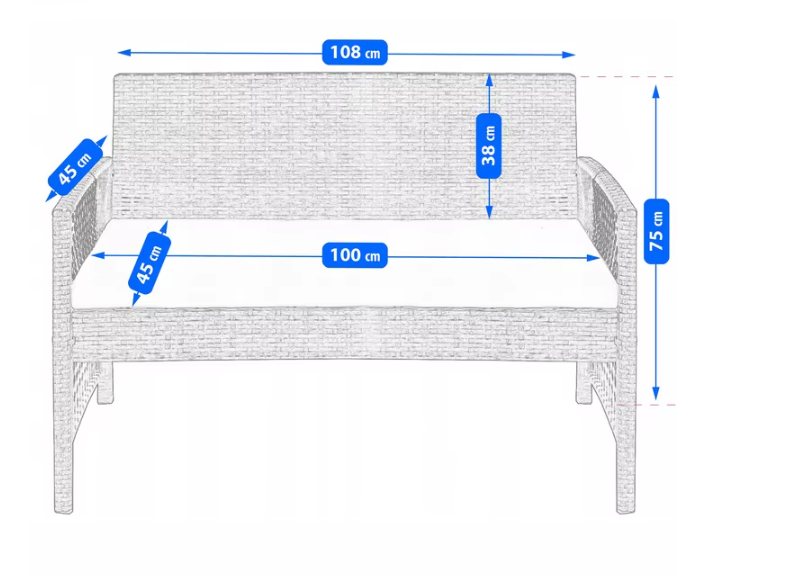 Luxe 4-delige Loungeset van Rotan – Tuinmeubelset met Tafel, Bank en Stoelen – Weerbestendig & Comfortabel