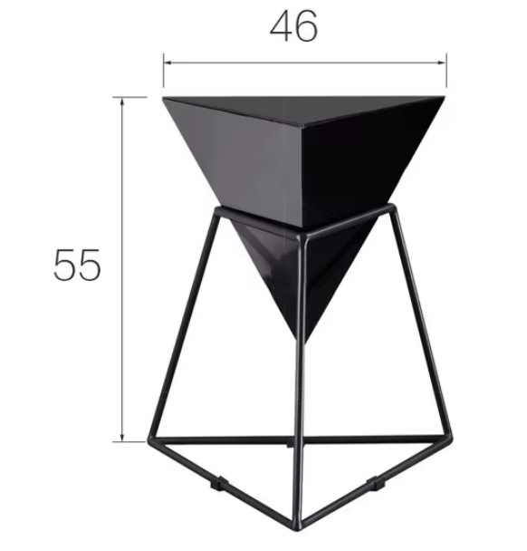 Design Bijzettafel 'Pyramid' – Geometrisch Metaal | Zwart of Wit – Moderne Luxe Stijl 46x55cm