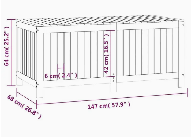 outdoor storage box 147x68x64 cm solid spruce wood