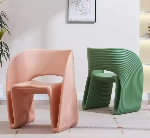 Chaise design « Flow » – Structure nervurée minimaliste moderne | Chaise de salle à manger design en plusieurs couleurs