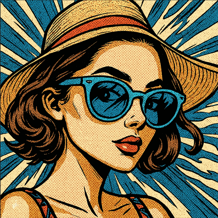 Zomerspectrum Pop art op canvas 100x100cm