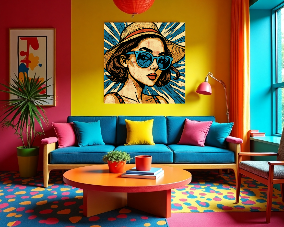 Zomerspectrum Pop art op canvas 100x100cm