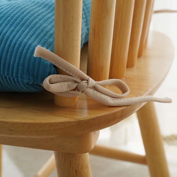 Klassieke Wasbare Stoelkussens met Strikken – Set van 4 Luxe Eetkamerstoelkussens | Comfort & Design voor Thuis en Kantoor