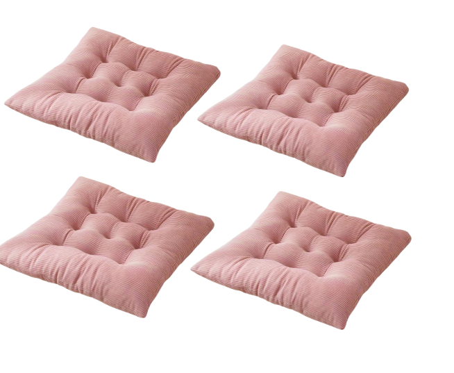 Klassieke Wasbare Stoelkussens met Strikken – Set van 4 Luxe Eetkamerstoelkussens | Comfort & Design voor Thuis en Kantoor