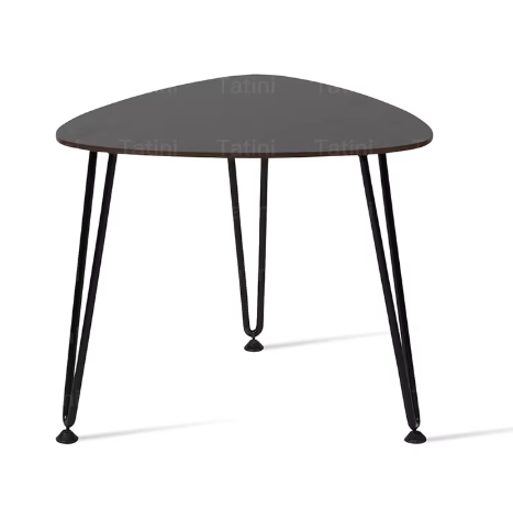 Round Rattan Lounge Chair with Side Table – Boho Design Chair on Black Metal Legs 105X86X93