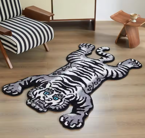 Luxury Signature Carpet 'modern Tiger' - Handmade Art Object for Modern Interiors