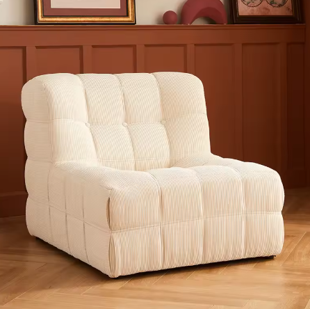 Retro Ribstof Loungefauteuil – Comfort met Karakter in verschillende kleuren