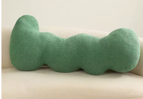 Cloud Curve Designkussen – 93X46cm Sculpturaal Bouclé Sierkussen in Crème | Luxe Organische Woondecoratie