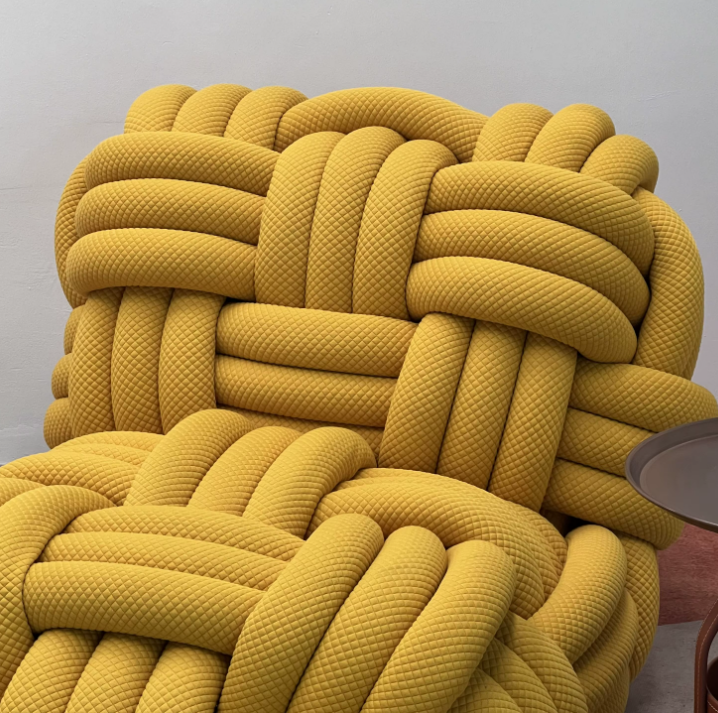 High-End Touw Knoop Geweven Sofa Stoel