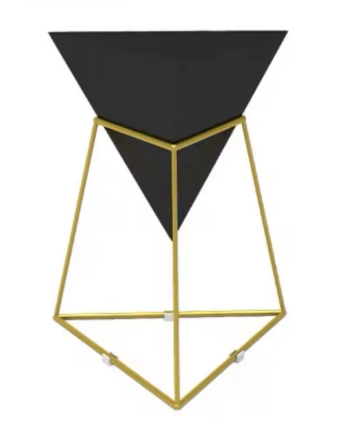 Design Bijzettafel 'Pyramid' – Geometrisch Metaal | Zwart of Wit – Moderne Luxe Stijl 46x55cm