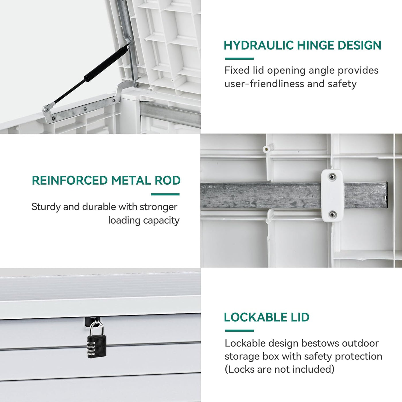 Luxury Garden Storage Box – 450L | White | Waterproof &amp; Lockable