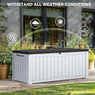 Premium Tuinopbergbox – 454L | Wit-Grijs