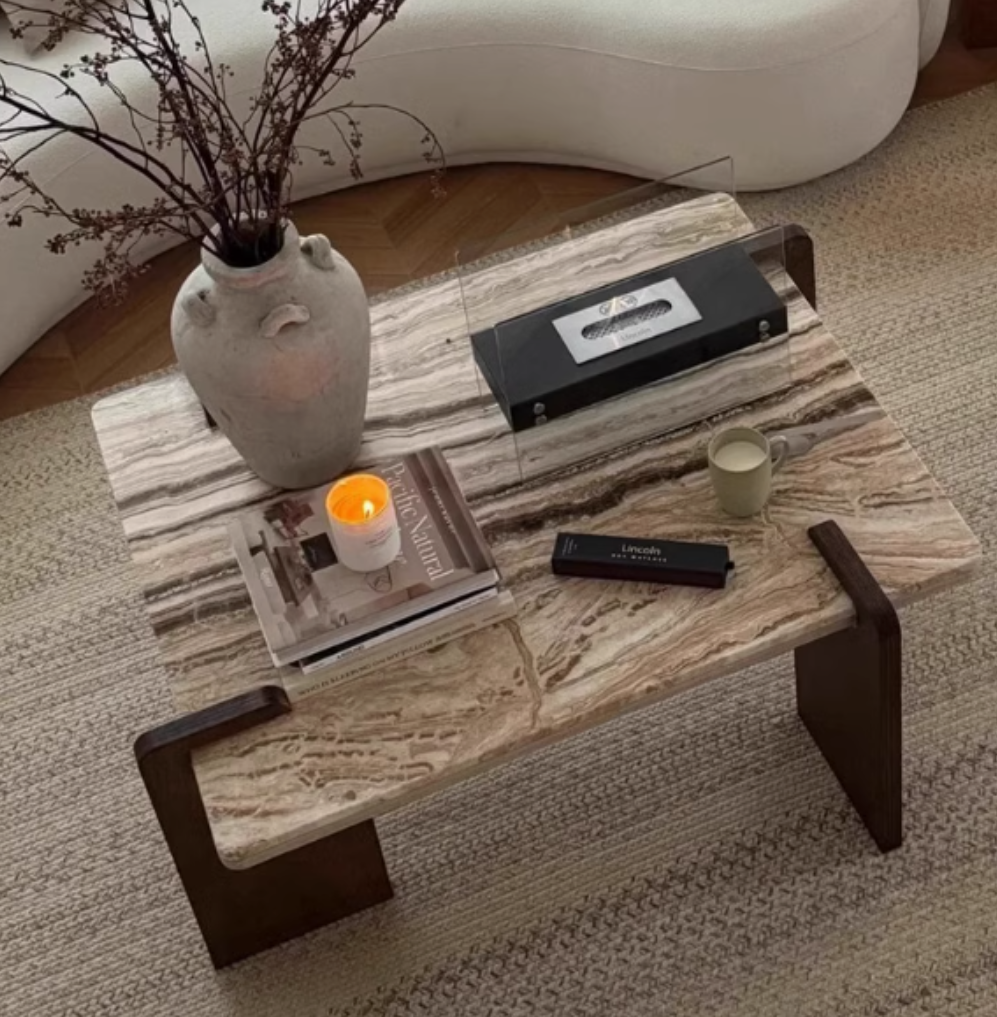 Travertin Salontafel