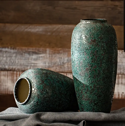 Verdigris Groene Sculptuurvaas