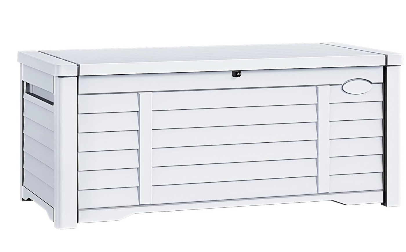 Luxury Garden Storage Box – 450L | White | Waterproof &amp; Lockable