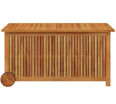 Luxe Buitenopbergkist met Wielen – 113×50×58 cm | Massief Acaciahout