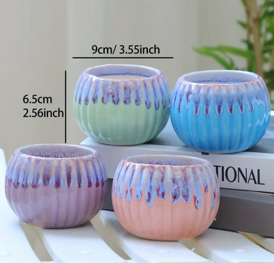 4 FLOW Ceramic Flower Pots