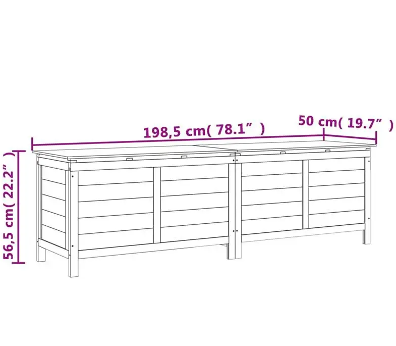 Tuinopbergbox Antraciet 198,5x50x56,5 cm