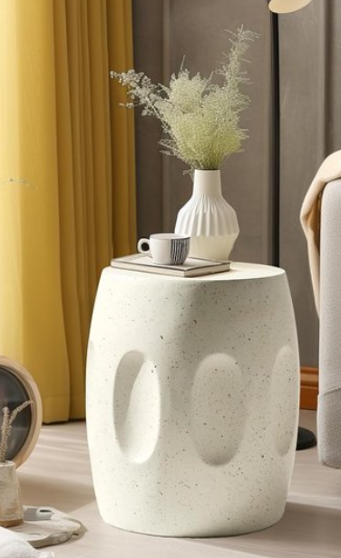 Moderne salontafel van lichtgewicht beton – minimalistisch ontwerp in off-white, perfect voor elke ruimte zoals de woonkamer, slaapkamer of op het terras.