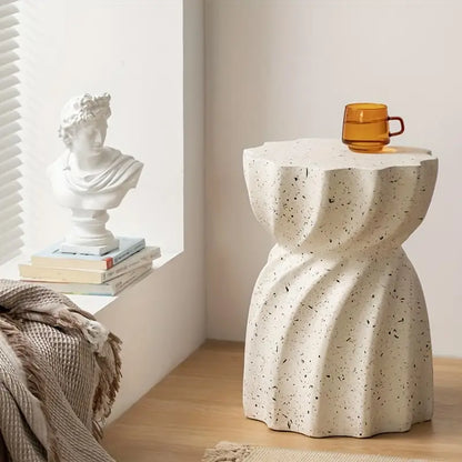 Ronde Keramische Bijzettafel – Moderne Design Hoektafel voor Woonkamer, Slaapkamer of Balkon