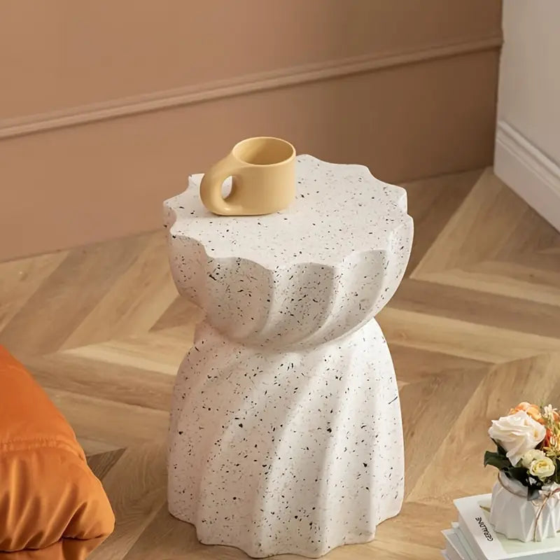 Ronde Keramische Bijzettafel – Moderne Design Hoektafel voor Woonkamer, Slaapkamer of Balkon