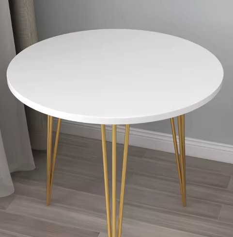 Ronde Design Bijzettafel – Minimalistische Tafel met Zwarte of Gouden Poten en Verschillende Diameters