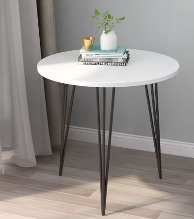 Ronde Design Bijzettafel – Minimalistische Tafel met Zwarte of Gouden Poten en Verschillende Diameters