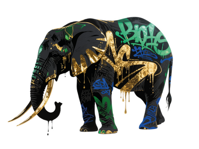 De Getagde Mastodont oplage 100 op plexiglas 120x80cm