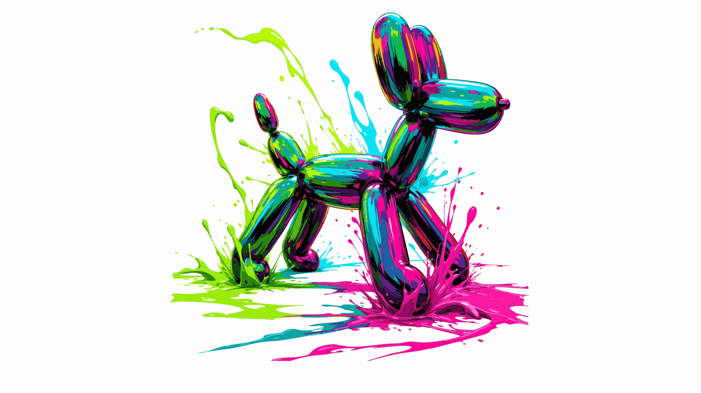 Neon Tagged Balloon Dog