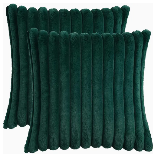 2-Pack Vintage Kussenhoezen 45x45cm– Pluche &  Gebreide Stof | Warme Woondecoratie