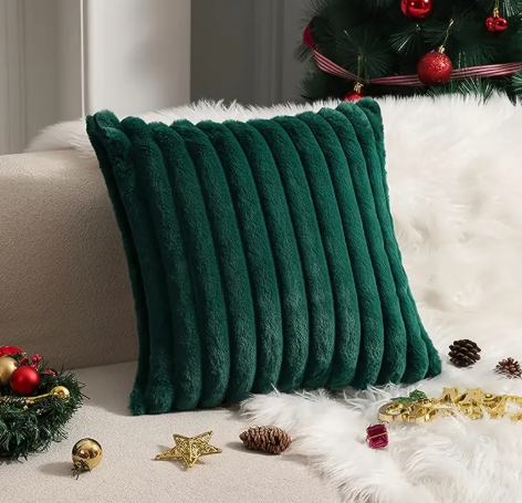 2-Pack Vintage Kussenhoezen 45x45cm– Pluche &  Gebreide Stof | Warme Woondecoratie