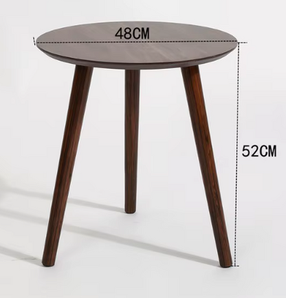 Ronde Grenen Houten Bijzettafel – Scandinavisch Design – Donkerbruin – Minimalistische Salontafel